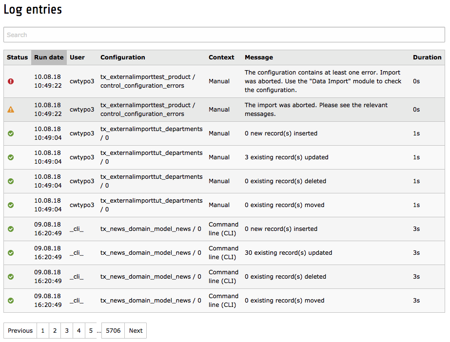 BE module overview for non-synchronizable tables