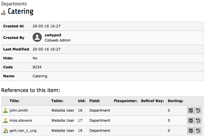 The information view with references