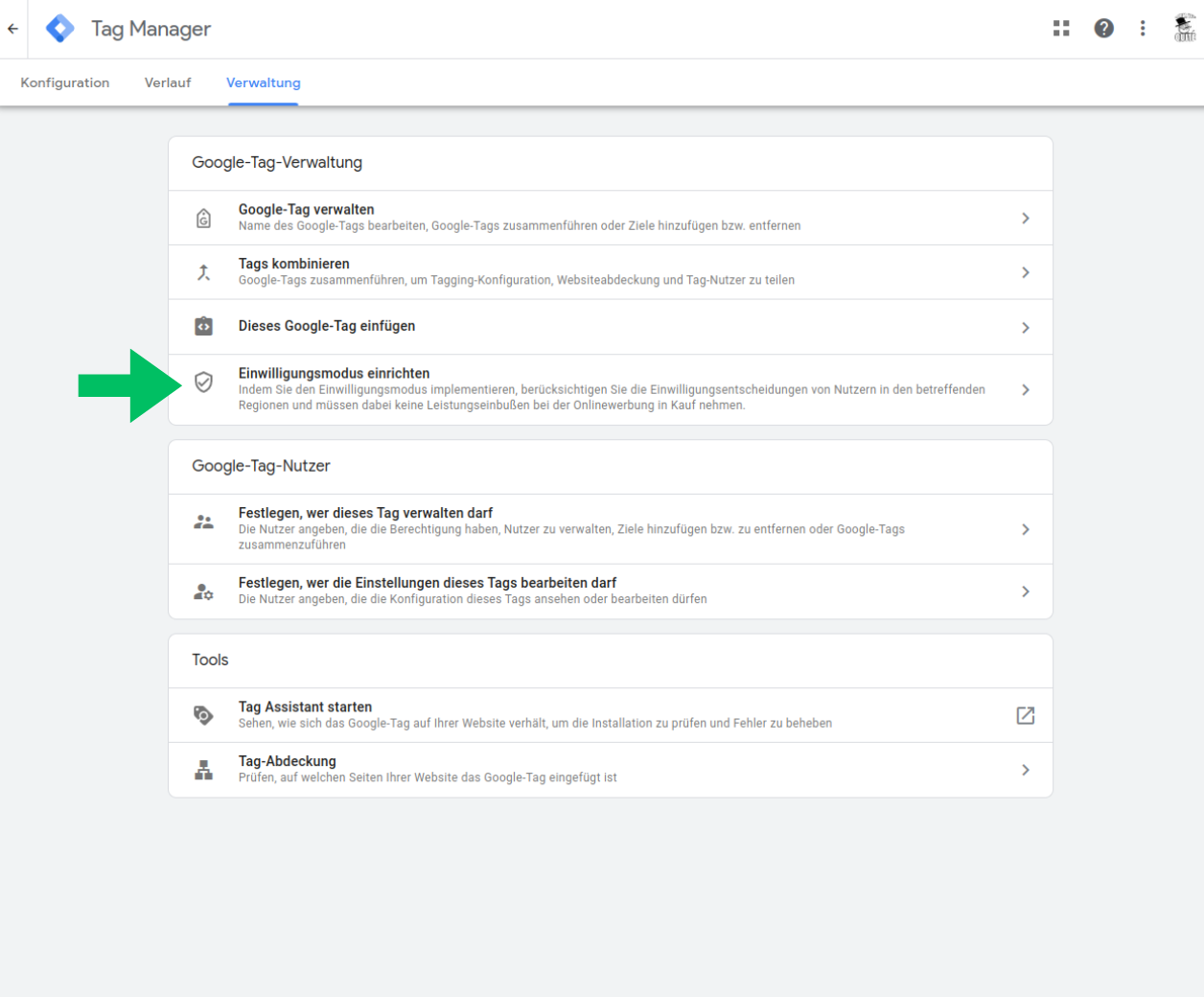 Consentmode Admin - Administration
