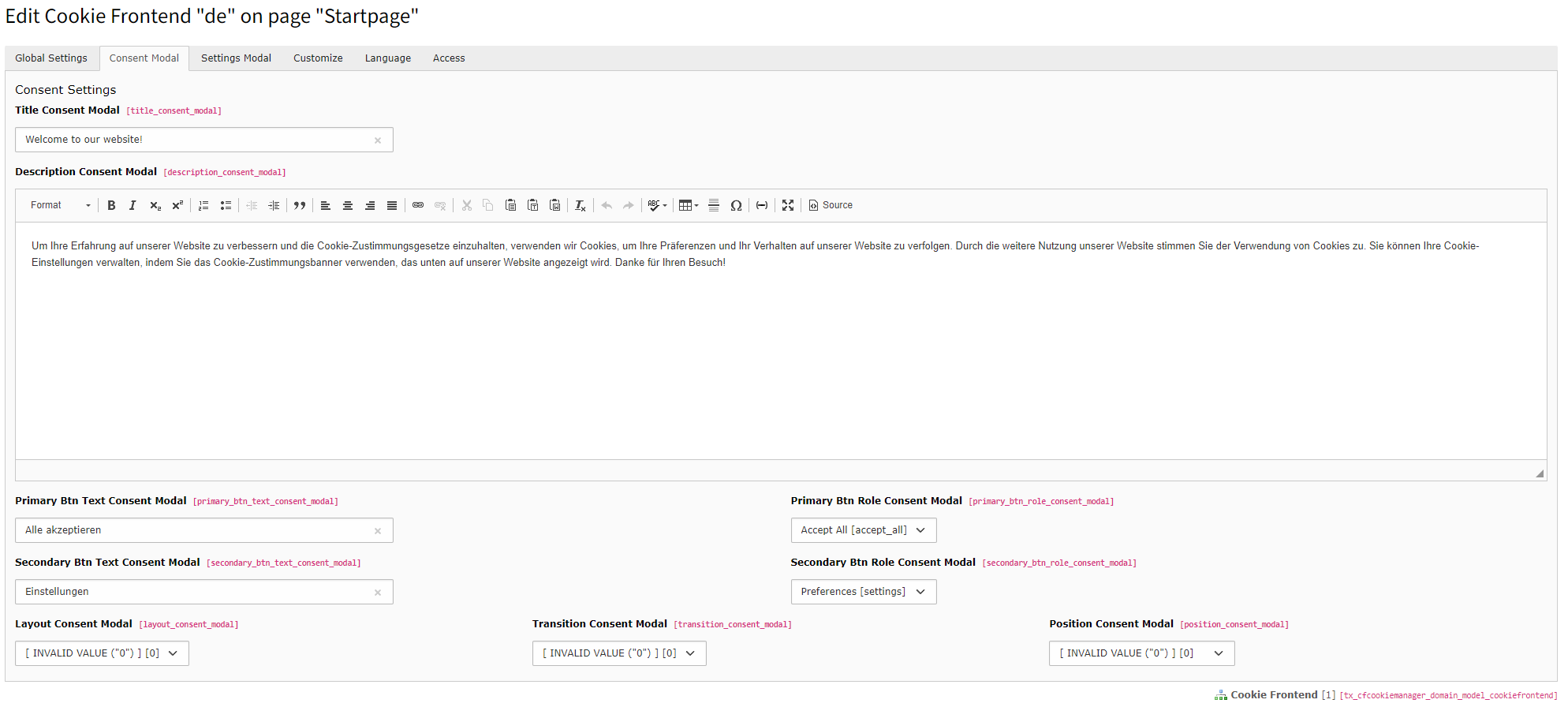 Backend Consentmodal