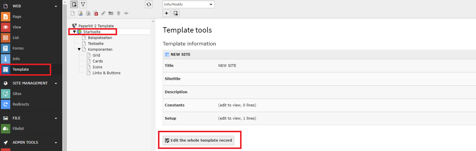 modify templates