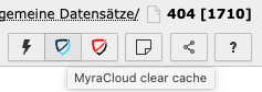 View of page buttonbar showing Myra Clear Cache option
