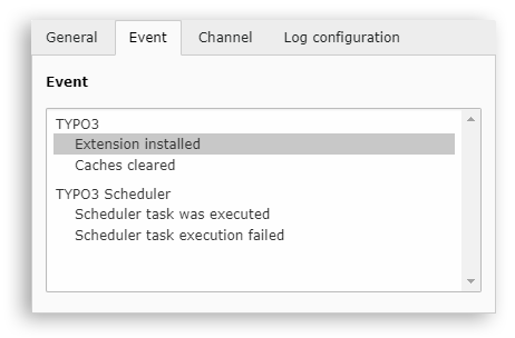 Log tab event