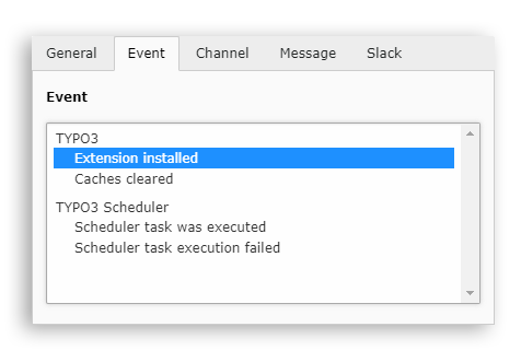 Slack tab event
