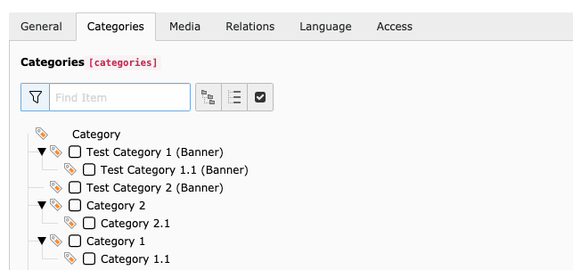 FAQ category tab