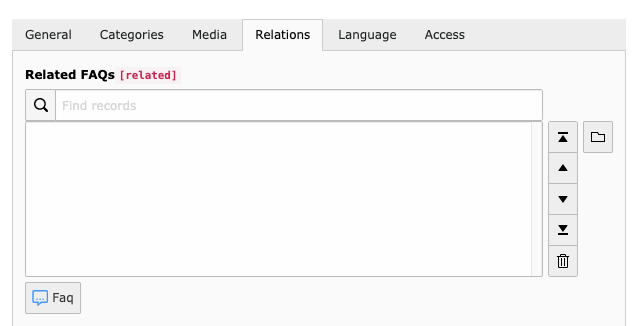 FAQ related tab