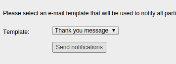 Actions of the backend module