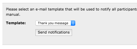 Actions of the backend module