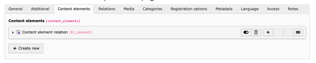 Screenshot of sf_event_mgt_contentelements