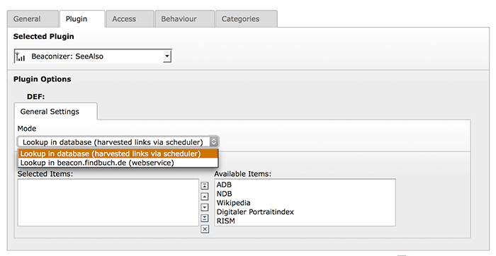 Configuration options of the SeeAlso plugin