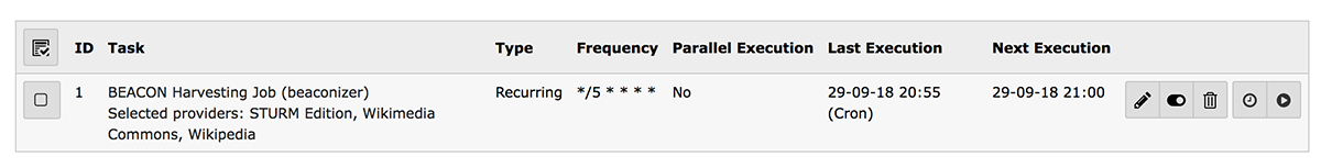 Scheduler job for harvesting BEACON files