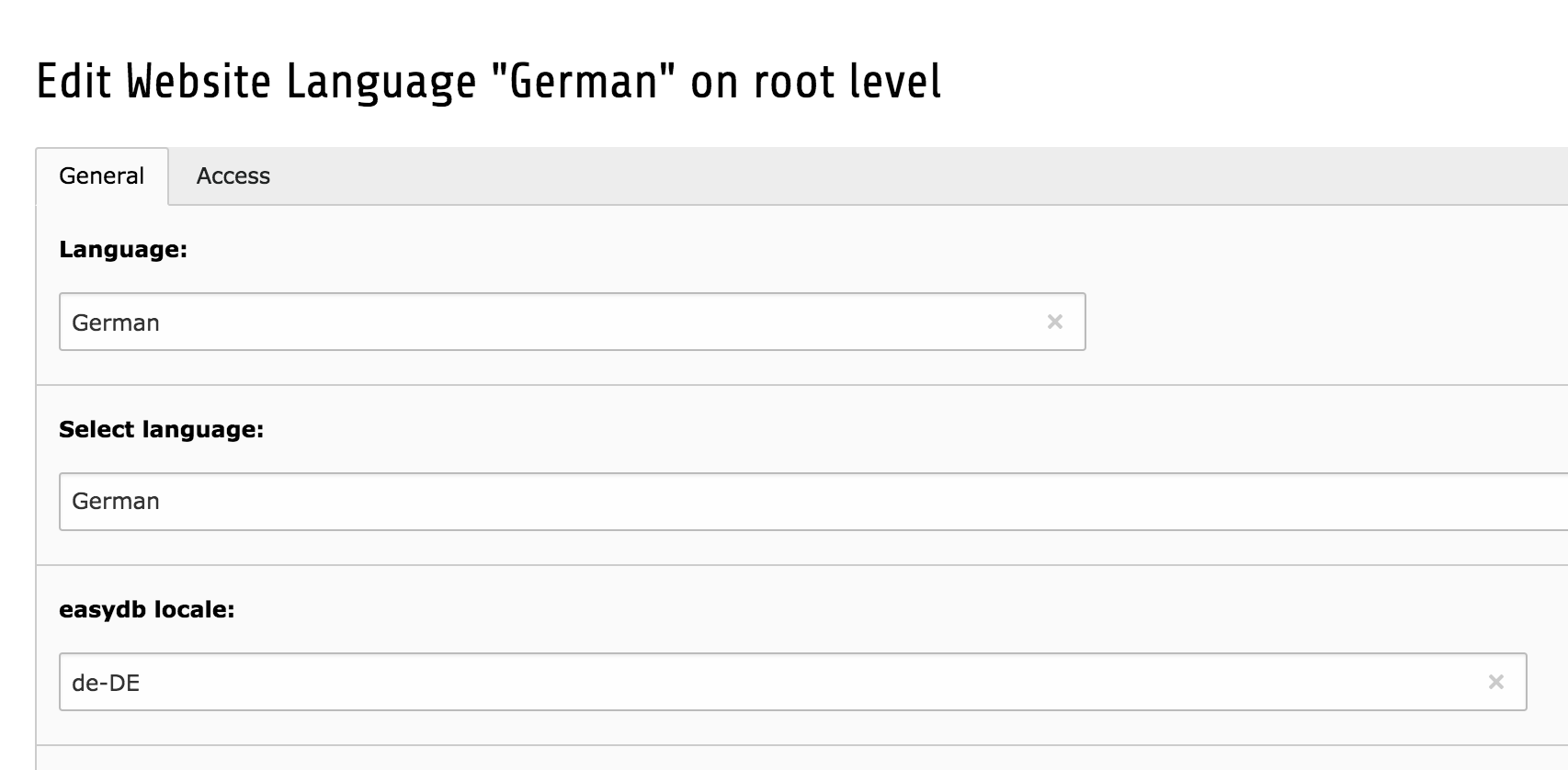 easydb locale in TYPO3 language record