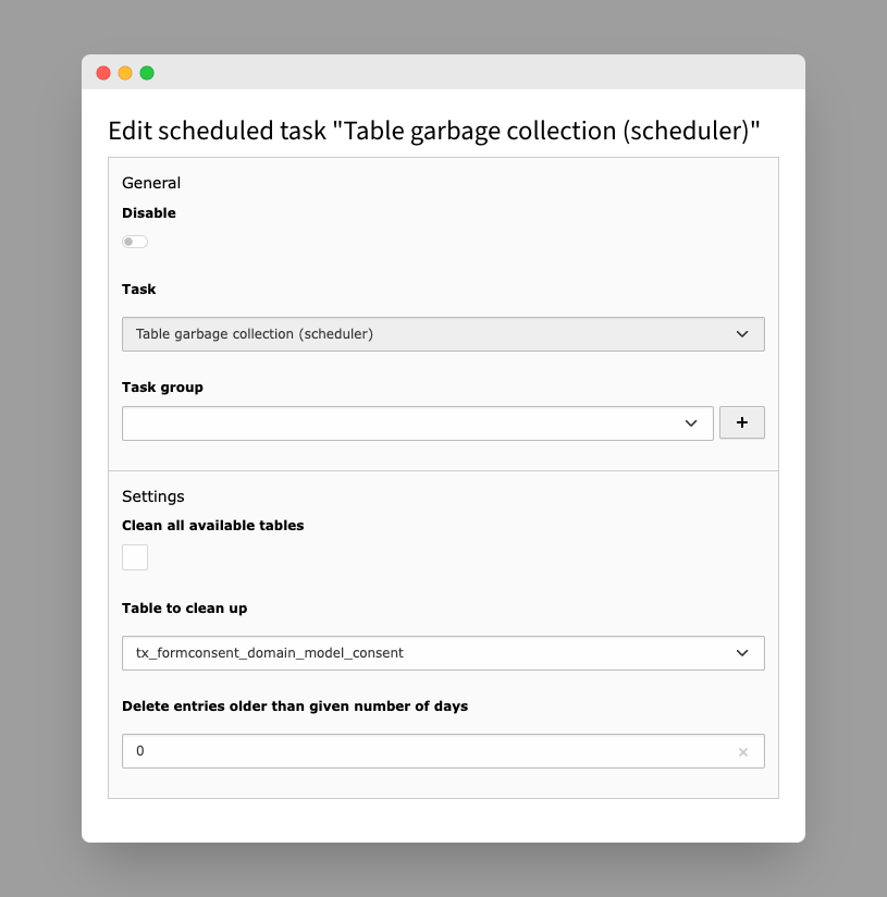 Scheduler garbage collection task