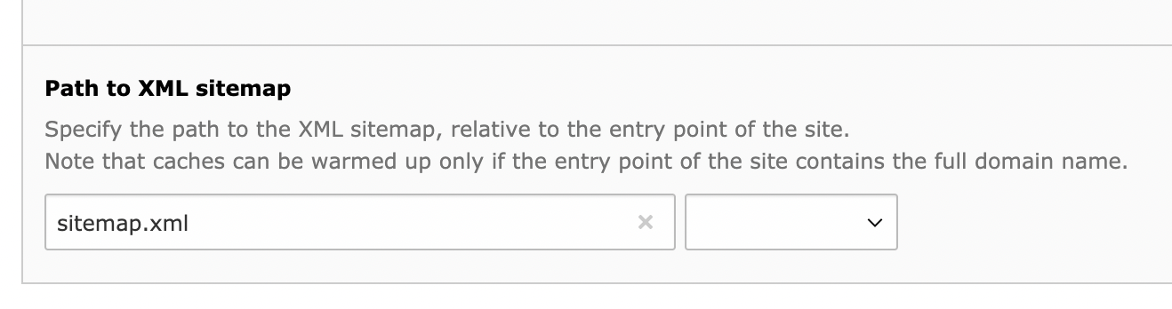 Configuration of XML sitemap path within the Sites module