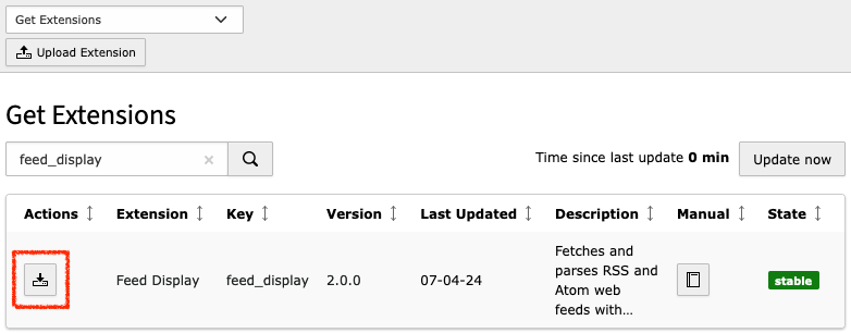 The "Get Extensions" dialog