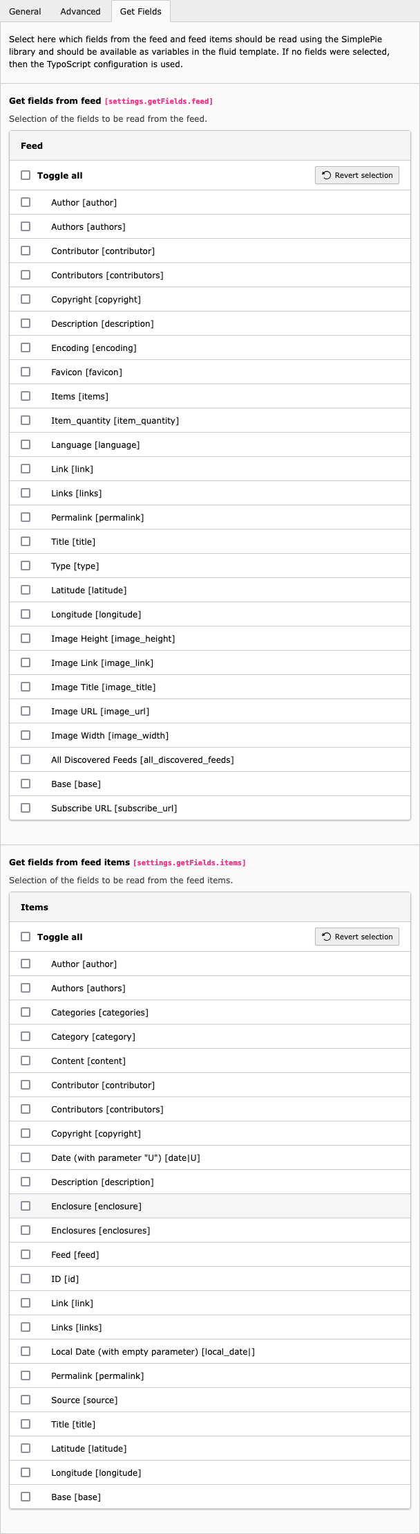 Plugin Options: Get Fields Tab