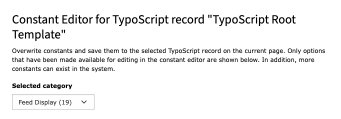 Constant Editor Feed Display Options