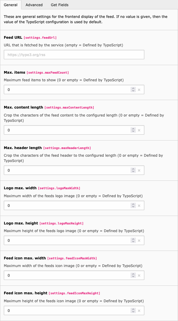 Plugin Options: General Tab