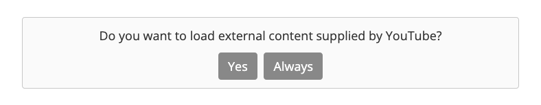 Frontend contextual consent placeholder before external content is loaded