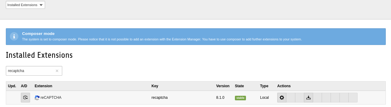 Configure extension settings