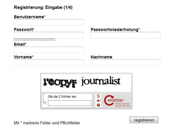 *Illustration 1: simple register form with recaptcha*