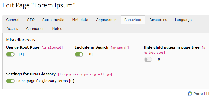 Exclude page from parsing