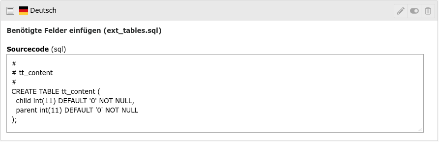 Backend layout screenshot