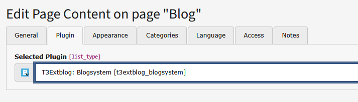 Insert the "Blogsystem"