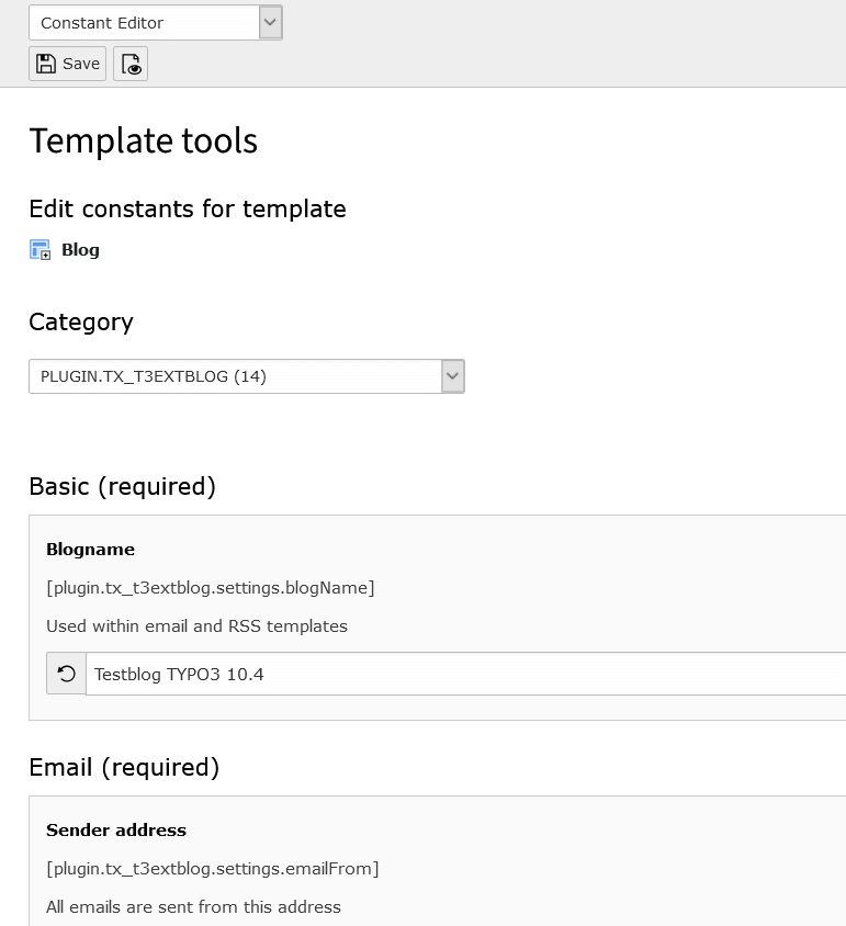Settings Constant Editor