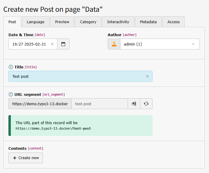 Create blogpost