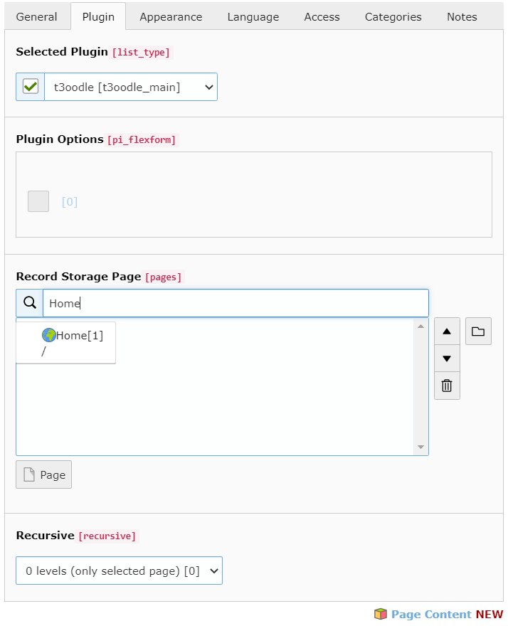 t3oodle plugin settings