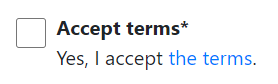 Accept terms checkbox for new polls