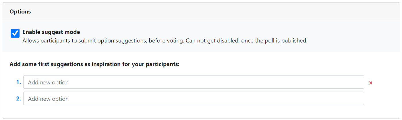 Enabled suggest mode