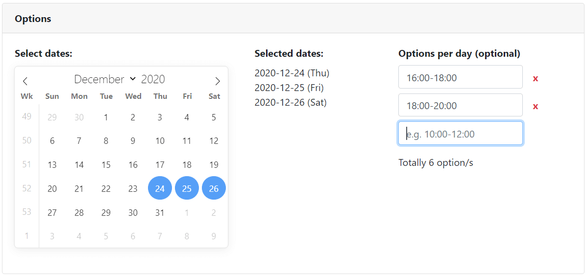 Add new options to a scheduled poll