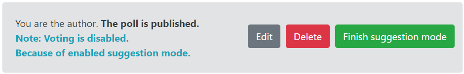 Administration box, when suggestion mode is enabled and active