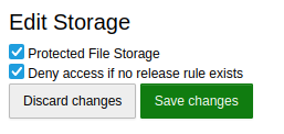 Storage settings