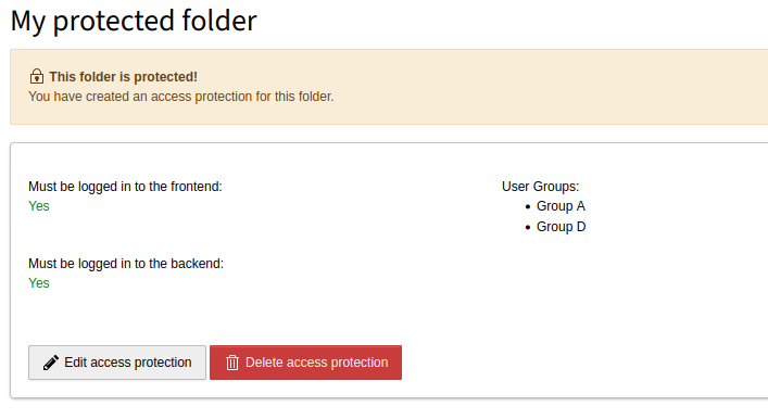 Current status of a single folder