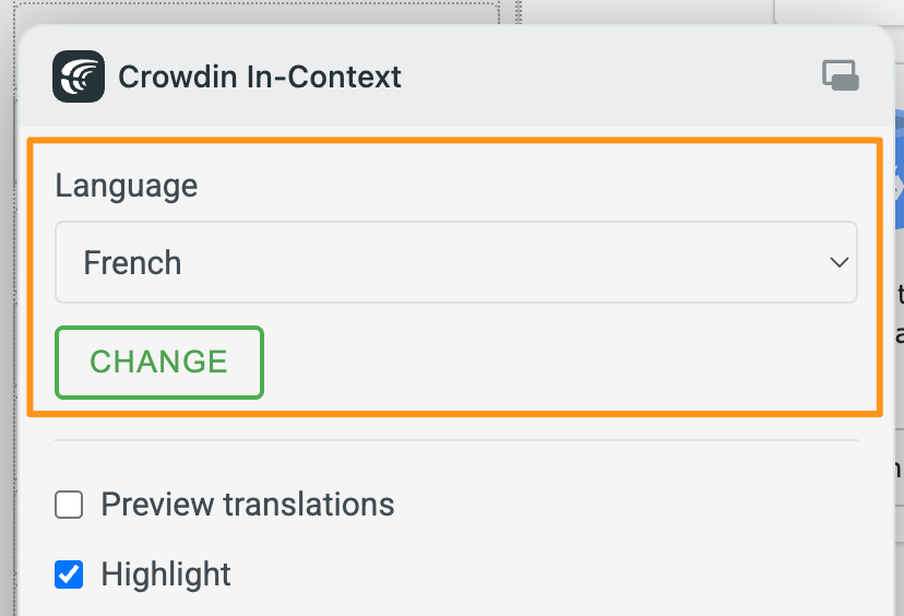 Crowdin Language Settings