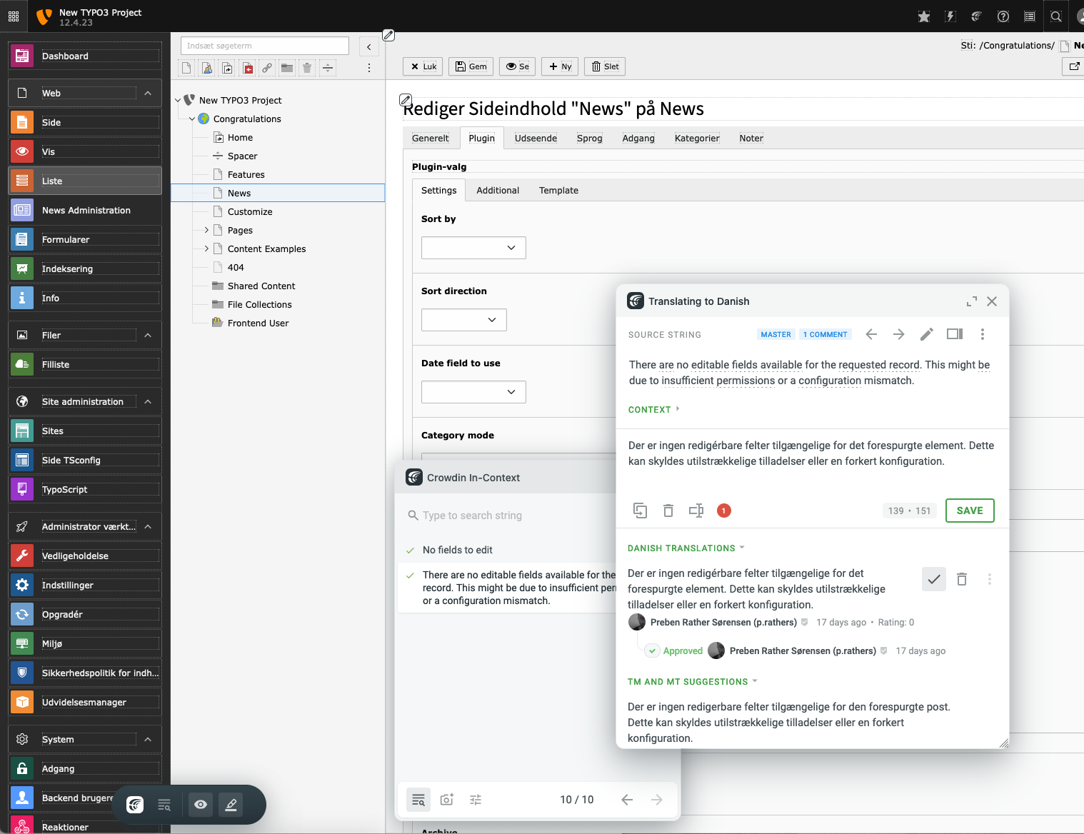 Crowdin integration into TYPO3