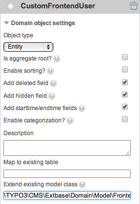 Extend Frontend user