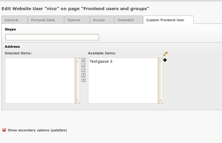 Backend form of mapped domain object