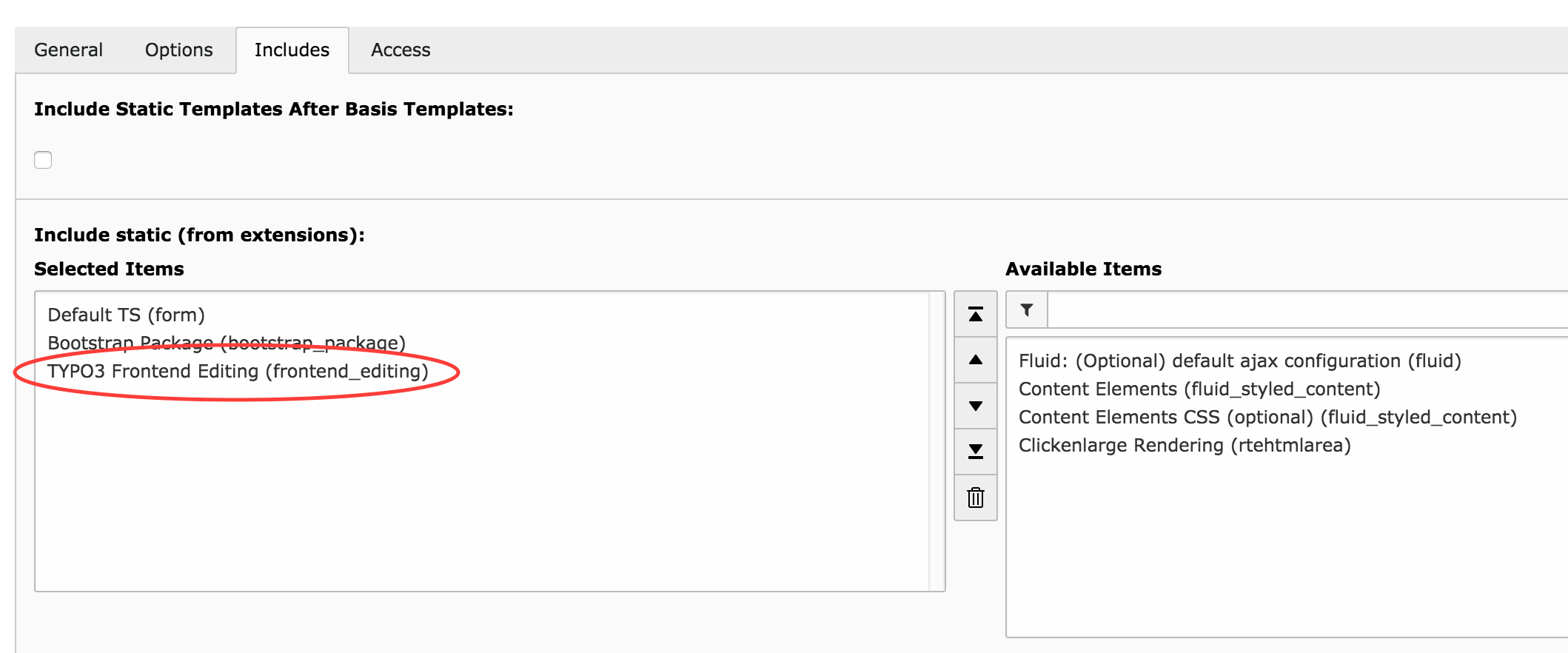 TYPO3 frontend editing TyposScript