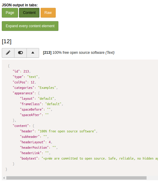 Root page for the API endpoint