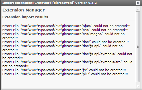 Error log