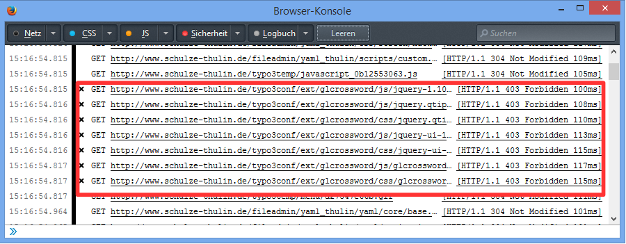 Console log with firefox