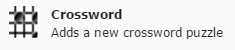 Choosing the crossword plugin