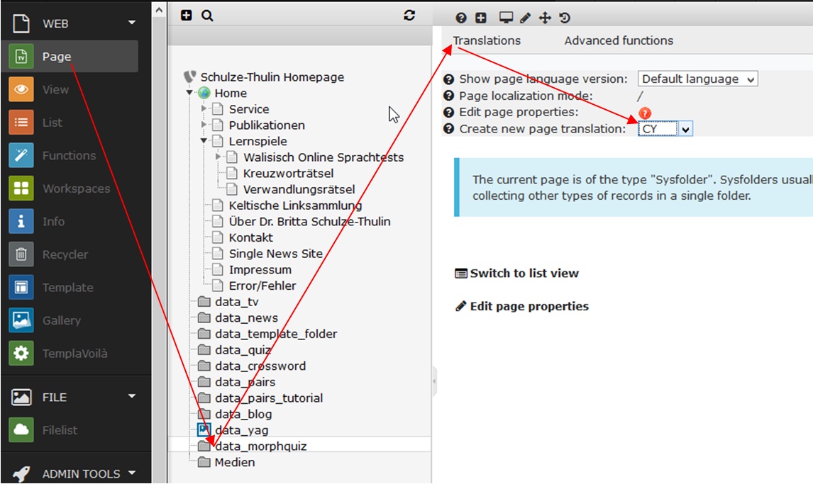 Create a language for the folder