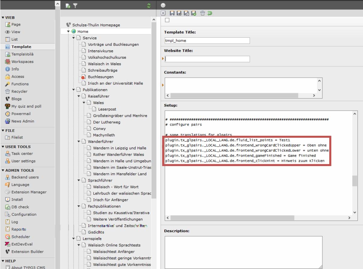 Setup of language settings with typoscript