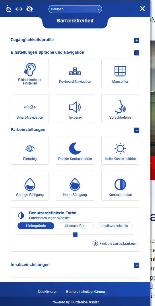 Widget in mobile view open
