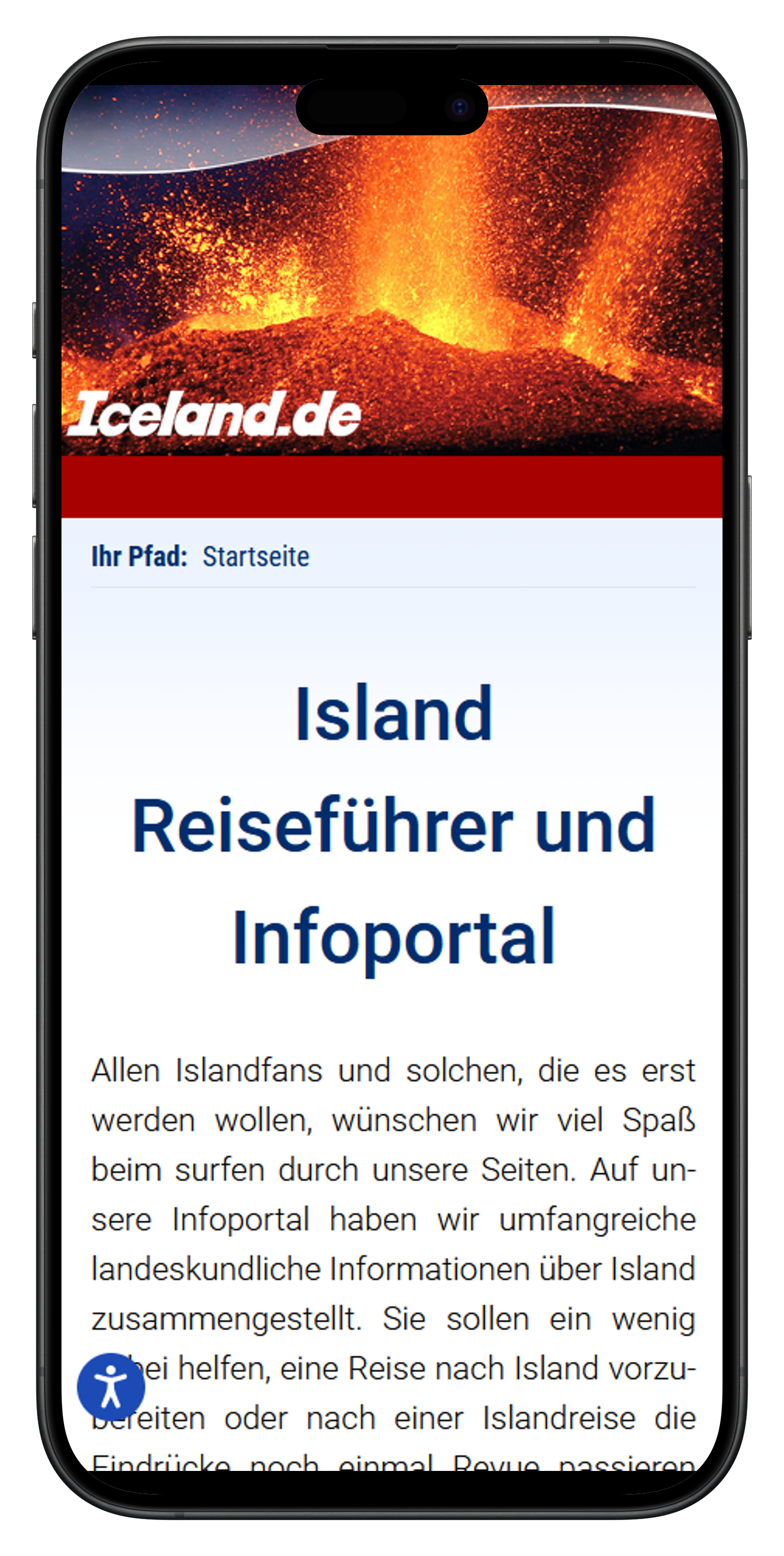 Widget in mobile view